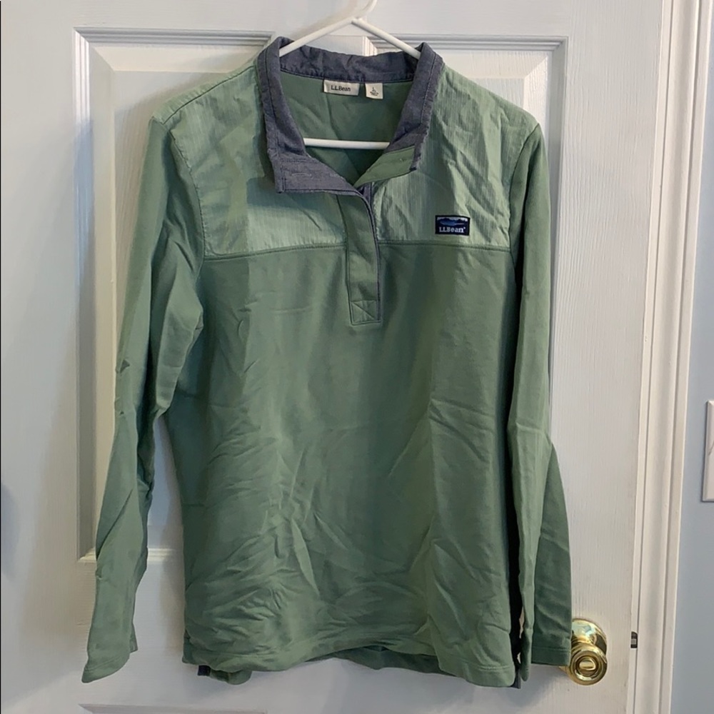 LL Bean green shirt